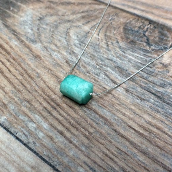 Amazonite choker, Sterling Silver, throat chakra, healing jewelry, crystal - Picture 5 of 8